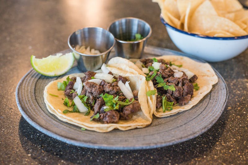 Carne Asada Street Taco with grilled beef on corn tortilla